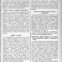 1060 - Page 1059 - Partie scientifique. Travaux originaux. Fatigue extrême de l’enfant. Stéréotypie clinique, par le Docteur Albéric Boudry. Malaise, douleur et instabilité psycho-motrice / Malaise et douleur / Instabilité psycho-motrice / Rupture de l’harmonie plastique, statique et dynamique / Manifestations cliniques générales de la fatigue-limite, profondément intégrée à l’organisme de l’enfant