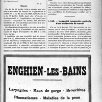 1096 - Page LIX-1095 - Correspondance. Accidents. Indemnités en faveur des accidentés du travail anciens / Incapacité temporaire partielle d'une accidentée de travail