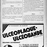 1102 - Page LXV-1101 - Correspondance. Application des tarifs d’honoraires. Massages effectués par un auxiliaire médical / Questions médico-militaires. Infirmités multiples