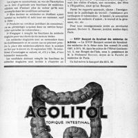 1108 - Page VII-1107 - Dernières nouvelles. Médecins stagiaires de sanatoriums / Premières Journées internationales de pathologie et d’organisation du travail / XVIIe Banquet du Syndicat des médecins de la Seine
