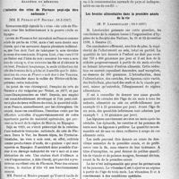 1132 - Page 1131 - Partie scientifique. L’actualité scientifique. Les Sociétés Savantes. Paris. Académie de médecine. L’industrie des crins de Florence peut-elle être nationale ?, (16-2-1937) / Les besoins alimentaires dans la première année de la vie, (19-1-1937)