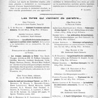 1137 - Page 1136 - Partie scientifique. L’actualité scientifique. Les Congrès. Séance solennelle de la société d'hydrologie et de climatologie médicales de Paris (1er mars 1937). L’hypercholestérolémie / Les livres qui viennent de paraître...