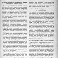 1200 - Page 1199 - Partie scientifique. L'actualité scientifique. La Presse. La ponction splénique pour le diagnostic du kala-azar méditerranéen. Sa valeur pratique [(Paris Médical, 13 février 1937)] / Les accidents hémiplégiques au cours de l’insulinothérapie [(La Presse Médicale, 13 février 1937)] / Un cas d’hypoglycémie extrême d’origine accidentelle [(Le Scalpel, 20 février 1937)]