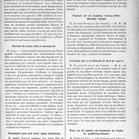1204 - Page 1203 - Partie scientifique. L'actualité scientifique. Les Sociétés Savante. Paris. Société des chirurgiens de Paris, Séance du 19 février 1937. Un cas de sacro-coxalgie avec abcès traitée par l’arthrodèse extra-articulaire / Fracture de cuisse chez le nouveau-né / Tarsoplastie pour pied creux valgus paralytique / Fracture du col huméral. Ostéosynthèse. Résultat éloigné / Accidents dus à un follicule de dent de sagesse / Deux cas de rupture sus-rotulienne du tendon du quadriceps fémoral