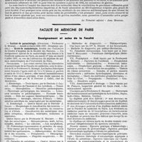 1226 - Page 1225 - partie professionnelle, Hygiène, Assistance, Mutualité, Intérêts corporatifs, Variétés. L’actualité professionnelle. Mutualité familiale et professionnelle du corps médical Français. Rapport du trésorier sur l'exercice 1936 / Faculté de médecine de Paris. Enseignement et actes de la Faculté