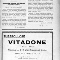 1250 - Page XIII-1249 - A travers l’officiel. Sanatoriums publics / Réponses des ministres aux questions des parlementaires. Patente d’un médecin ambulant / La Commission administrative d’un hôpital peut-elle refuser de porter une femme sur la liste des praticiens ?