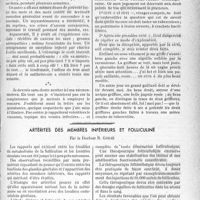 1262 - Page 1261 - Partie scientifique. Travaux originaux. Introduction à la vie de médecin de campagne. Trente-neuvième lettre, Rétrospective, par le Docteur Camescasse / Artérites des membres inférieurs et folliculine, par le Docteur H. Gorse