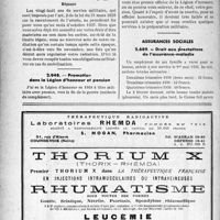 1341 - Page 1336-VIII - Correspondance. Questions médico-militaires. Cessation des obligations militaires / Promotion dans la Légion d'honneur et pension / Assurances sociales. Droit aux prestations de l’assurance-maladie