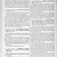 1433 - Page 1428 - Partie scientifique. L'actualité scientifique. Les thèses. Le syndrome de compression du nerf optique intra-cranien. Travail du service du Dr Clovis Vincent. (Thèse 1937) par Dr P. Desvignes / Le Cœur dans les cirrhoses alcooliques, par Dr J. Turlotte (Thèse 1937) / La dissociation auriculo-ventriculaire au cours du rhumatisme articulaire aigu, par Dr P. Cacault (Thèse 1937) / Contribution à l’examen radiologique de la vésicule et des voies biliaires, par Dr E Hirsch (Thèse 1936) / Adénome apocrine fibromateux, par Dr J. Heller (Thèse 1936) / La polynévrite alcoolique, par Dr H. Pierre Klotz (Thèse 1937)