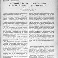 1482 - Page 1475 - Partie scientifique. Travaux originaux. Les méfaits du «rite» radiologique dans le diagnostic de l'appendicite, par M. J. Fiolle