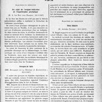 1496 - Page 1489 - Partie scientifique. L'actualité scientifique. Les Sociétés Savant. Paris. Académie de médecine. Au sujet de l’origine endocrine de l’hypertrophie prostatique, (23-3-1937) / Groupes de laits, (23-3-1937) / Académie de chirurgie. Iléus biliaire, (20-1-1937)
