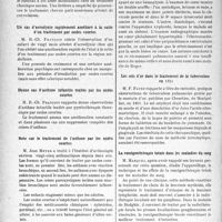 1499 - Page 1492 - Partie scientifique. L'actualité scientifique. Les Sociétés Savant. Paris. Société médico-chirurgicale des hôpitaux libres, Séance du 5 mars1937. Six observations de traitement électropyrétique chez l’enfant / Un cas d’acrodynie rapidement amélioré à la suite d’un traitement par ondes courtes / Douze cas d’asthme infantile traités par les ondes courtes / Note sur le traitement de l’asthme par les ondes courtes / Toulouse. Société de médecine. Rétrécissement et insuffisance pulmonaire associés / Les sels d’or dans le traitement de la tuberculose en 1811 / La roentgenthérapie totale dans les maladies du sang