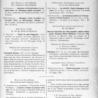 1500 - Page 1493 - Partie scientifique. L'actualité scientifique. Les Livres. Les livres qui viennent de paraître / L’analyse mentale en pratique médicale, par A. Austregesilo, Masson et Cie, éditeurs, Paris / Traitement des migraines, par Pasteur Valléry-Radot, J. -B. Baillière et Fils, éditeurs, Paris (VIe) 1937