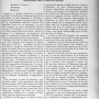 1514 - Page 1507 - Partie professionnelle, Hygiène, assistance, mutualité, intérêts corporatifs, variétés. Bulletin de l'actualité. Médecine scolaire et éducation physique. Inauguration, à la Faculté de médecine de Paris (22 avril 1937)du cours de médecine scolaire et d’éducation physique, M. le Docteur Dézarnaulds