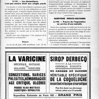 1532 - Page LXV-1525 - Correspondance. Questions diverses. Situation du médecin locataire après cessation de la prolongation légale / Les domestiques n’ont pas encore droit aux congés payés / Questions médico-militaires. Preuve de l’imputation au service d'une maladie