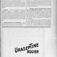 1540 - Page IX-1533 - Renseignements / La «carte de diabétique » à New-York / Bucarest / Hôpital-sanatorium de La Rochelle / Groupe d'études philosophiques et scientifiques / Société nationale d’acclimatation de France / Premières Journées internationales de pathologie et d’organisation du travail