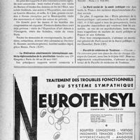 1541 - Page 1534-X - Renseignements. Premières Journées internationales de pathologie et d’organisation du travail / La Fédération abolitionniste internationale contre la réglementation de la prostitution / Le Parti social de la santé publique / Faculté de médecine de Toulouse