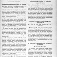 1562 - Page 1555 - Partie scientifique. L’actualité scientifique. Les sociétés savantes. Paris. Académie de médecine. Essai de désensibilisation dans le cancer de l’œsophage, 6-4-1937 / Une statistique des réactions à la tuberculine chez les infirmières, 6-4-1937 / Traitement préventif de l’ictère familial grave du nouveau-né, 23-3-1937 / Sur l’inscription de la santonine et de la vitamine D au tableau C, 23-3-1937