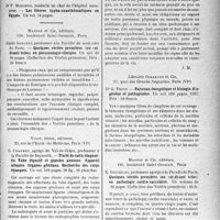 1566 - Page 1559 - Partie scientifique. L’actualité scientifique. Les livres. Les livres qui viennent de paraître… / Quelques vérités premières (ou soi-disant telles) en pneumologie clinique, par Emile Sergent, Masson et Cie, éditeurs, Paris / Traité de radiodiagnostic. Tube digestif et glandes annexes. Appareil urinaire. Organes génitaux. Recherche des corps étrangers, par G. Chaumet. Vigot, frères, éditeurs, Paris (VIe) / «Le Code du médecin », Vigot, frères, éditeurs, Paris (VIe) / Faisceau énergétique et biologie. Biogénèse et pathogénèse, par Dr G. Froin, Librairie Girardot et Cie, Paris / Quelques vérités premières (ou soi-disant telles) en pathologie cardio-vasculaire, par E. Donzelot, Masson et Cie, éditeurs, Paris