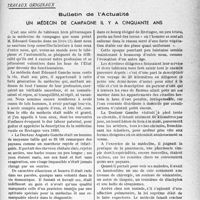 1570 - Page 1563 - Partie professionnelle, Hygiène, assistance, mutualité, intérêts corporatifs, variétés. Travaux originaux. Bulletin de l’Actualité. Un médecin de campagne il y a cinquante ans [Dr Raphaël Massart]