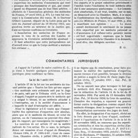 1573 - Page 1566 - Partie professionnelle, Hygiène, assistance, mutualité, intérêts corporatifs, variétés. Travaux originaux. Bulletin de l’Actualité. Une circulaire du garde des sceaux. Un médecin d’une Compagnie d'assurances peut-il être expert en matière d'accidents du travail ? / Commentaires juridiques [Dr Paul Boudin]
