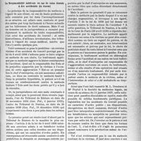1576 - Page 1569 - Partie professionnelle, Hygiène, assistance, mutualité, intérêts corporatifs, variétés. L'actualité professionnelle. Informations judiciaires. La responsabilité médicale en cas de soins donnés à des accidentés du travail