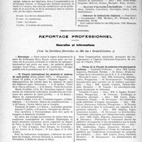1589 - Page 1582 - Partie professionnelle, Hygiène, assistance, mutualité, intérêts corporatifs, variétés. Hôpitaux de l'assistance publique de Paris. Enseignement, concours, avis divers / Reportage professionnel. Nouvelles et information. Nécrologie [Professeur Riva Rocci, Docteur Georges Saint-Paul] / IIe Congrès international des sanatoria t maisons de santé privées / Thèses de la Faculté de médecine et de pharmacie de Bordeaux
