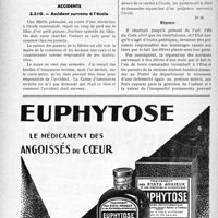 1599 - Page 1592-LXIV - Correspondance. Fiscalité. Certificats exempts de timbre / Accidents. Accident survenu à l’école
