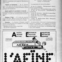 1608 - Page IX-1601 - Dernières nouvelles. Société Française de cardiologie / Sanatorium de Montfaucon / Hôpital de Constantine / Hôpital algérien de psychiatrie de Joinville / Hôpitaux d’Alger / Naissance / Hôpital Saint-Antoine