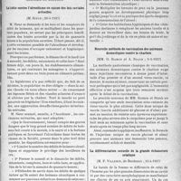 1630 - Page 1623 - Partie scientifique. L’actualité scientifique. Les sociétés savantes. Paris. Académie de médecine. La lutte contre l’alcoolisme en raison des lois sociales actuelles, 20-4-1937 / Nouvelle méthode de vaccination des animaux domestiques contre le charbon, 9-3-1937 / La différenciation sexuelle de la grande échancrure sciatique, 13-4-1937