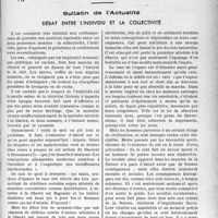1636 - Page 1629 - Partie professionnelle, Hygiène, assistance, mutualité, intérêts corporatifs, variétés. Bulletin de l’actualité. Débat entre l’individu et la collectivité