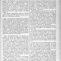 1638 - Page 1631 - Partie professionnelle, Hygiène, assistance, mutualité, intérêts corporatifs, variétés. Bulletin de l’actualité. Les docteurs en pharmacie peuvent-ils s’intituler « Docteurs » ? [Dr Paul Boudin]