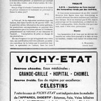 1661 - Page 1654-LVIII - Correspondance. Application des tarifs médicaux. Acceptation de prise en charge. Rayons infra-rouges / Fiscalité. Inscription au livre-journal des honoraires versés par des confrères