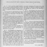 1726 - Page 1719 - Service de Santé militaire. Admission à l’Ecole de Lyon des étudiants en médecine à vingt inscriptions. Décret du 28 avril 1937 relatif à l’admission l'école du service de santé militaire