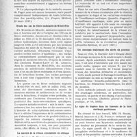 1767 - Page 1760 - Partie scientifique. L'actualité scientifique. La presse. Le rôle des glandes parathyroïdes en pathologie osseuse [(Le Progrès Médical, 20 mars 1937)] / Étude des cas de fièvre ondulante de Ménil-Flin [(Rev Médic. de Nancy, 15 février 1937)] / La mesure de la vitesse circulatoire en clinique [(Bruxelles-Médical, 18 avril 1937)] / Un nouveau traitement des abcès du poumon [(Bulletin général de Thérapeutique, n° 10, 1936)] / Le signe du trapèze dans les tumeurs de la fosse cérébrale postérieure [(La Presse Médicale, 13 mars 1937)]