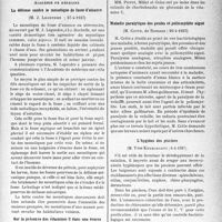1768 - Page 1761 - Partie scientifique. L'actualité scientifique. Les Sociétés Savantes. Paris. Académie de médecine. La défense contre le moustique de fosse d’aisance, 27-4-1937 / Sur la présence des vitamines C dans une écorce de l’Amérique du Sud, le chuchuhuasha, 27-4-1937 / Maladie paralytique des poules et poliomyélite aiguë, 20-4-1937 / L’hygiène des piscines, 6-4-1937