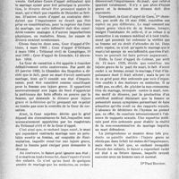 1777 - Page 1770 - Partie professionnelle, Hygiène, assistance, mutualité, intérêts corporatifs, variétés. Bulletin de l’actualité. L’impuissance du mari constitue-t-elle une cause de divorce ? [Dr Paul Boudin]
