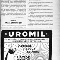 1800 - Page LXI-1793 - Correspondance. Application des tarifs d'honoraires. Maladie intercurrente durant une grossesse / Fiscalité. Exemption d'impôt sur la retraite du combattant