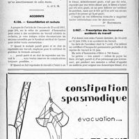 1803 - Page 1796-LXIV - Correspondance. Fiscalité. Amortissement du prix des appareils professionnels / Accidents. Consolidation et rechute / Prescription des honoraires accidents du travail