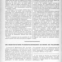 1827 - Page 1820 - Partie scientifique. Travaux originaux. Les propriétés générales des cellules. Leur plan de coordination, par M. P. Chavigny / Les manifestations pleuropulmonaires au cours du paludisme