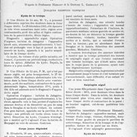 1828 - Page 1821 - Partie scientifique. Travaux originaux. La clinique au goût du jour. Les fausses appendicites d’origine annexielle. Quelques exemples cliniques. Kyste de la trompe / Corps jaune dégénéré / Salpingite aiguë / Kyste de l’ovaire