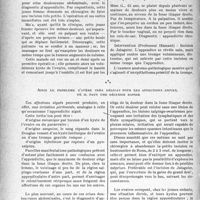 1829 - Page 1822 - Partie scientifique. Travaux originaux. La clinique au goût du jour. Les fausses appendicites d’origine annexielle. Quelques exemples cliniques. Kyste de l’ovaire / Epithélioma primitif de la trompe / Ainsi le problème s’avère très délicat pour les affections aigues, ou il faut une décision rapide [G. Fischer]