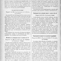 1837 - Page 1830 - Partie scientifique. L'actualité scientifique. Les Congrès. VIe congrès Français de gynécologie (Suite et fin). Traitement chirurgical des adénopathies dans le cancer du col, Rapport de M. Raymond Dieulafé / Le cancer du col restant, Rapport de MM. Ch. Lefebvre et J. Gouzi / Récidives et métastases dans le cancer du col, Rapports de MM. R. Dieulafé / Traitement de la douleur dans le cancer du col, Rapport de M. Et. Curtilet / Traitement du cancer du col pendant la gestation, Rapport de MM. H. Paucot, et P. Guilhen