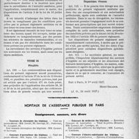 1860 - Page 1853 - Partie professionnelle, Hygiène, assistance, mutualité, intérêts corporatifs, variétés. L’actualité professionnelle. Documents officiels - hygiène départementale. Règlement sanitaire départemental d’hygiène prescrit par l’article 1er du décret-loi du 30 octobre 1935 (Suite et fin) / Hôpitaux de l’assistance publique de Paris. Enseignement, concours, avis divers