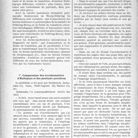 1891 - Page 1884 - Partie scientifique. Travaux originaux. Une discussion dermatologique. Psoriasis pustuleux ou acrodermatite continue ?Dermo-épidermite pustuleuse ou pyodermite, etc. ?, par le Professeur Henri Gougerot. Dermo-épidermite pustuleuse miliaire et érythémato-squameuse nummulaire et en placards à progression centrifuge / Comparaison des acrodermatites d’Hallopeau et des psoriasis pustuleux