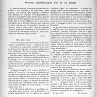 1915 - Page 1908 - Partie professionnelle, Hygiène, assistance, mutualité, intérêts corporatifs, variétés. A propos du «docteur» Hecker. Aventures rocambolesques d’un de ses émules