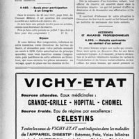 1929 - Page 1922-LIV - Correspondance. Questions médico-militaires. Complément de pension des réformés à 100% / Sursis pour participation à un Congrès / Classement des pères de trois enfants dans la deuxième réserve / Accidents et maladies professionnelles. Maladie contractée au contact d'un animal