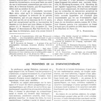 1953 - Page 1948 - Partie scientifique. Travaux originaux. A propos d’un cas d’encéphalite aigue immédiatement consécutif à la vaccination antivariolique, commentaires par le Dr Babonneix / Les frontières de la sympathicothérapie