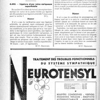 1987 - Page 1982-LIV - Correspondance. Application des tarifs d’honoraires. A propos de pansement sur une simple contusion / Ligature d'une veine variqueuse superficielle / Certificat de prolongation