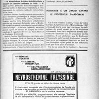 2022 - Page XI-2015 - Dernières nouvelles. L’inauguration du Palais du thermalisme et du climatisme à l’Exposition / M. Albert Lebrun, Président de la République, a inauguré les Journées médicales de Paris / Hommage à un grand savant le Professeur d’Arsonval